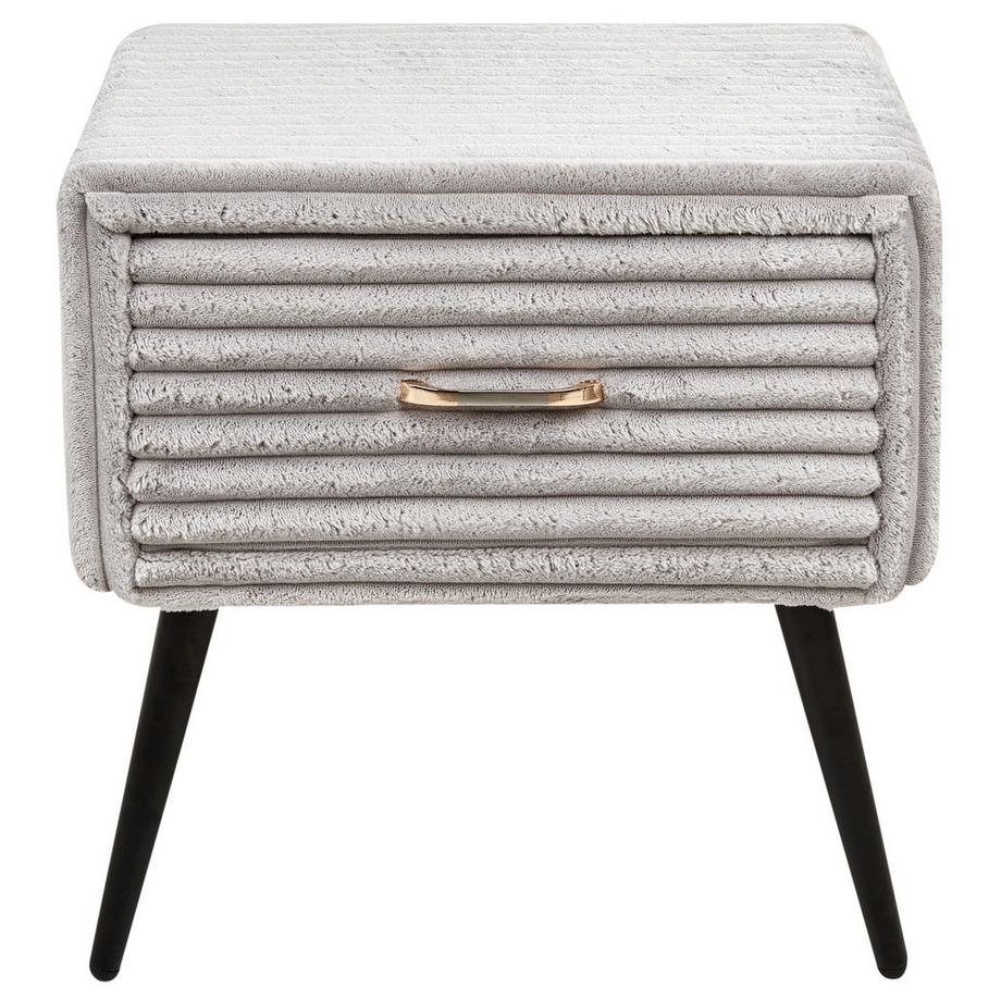 Beliani Comodino 1 cassetto en Velluto a coste  FLAYAT  