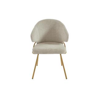 PASCAL MORABITO Lot de 2 chaises en tissu et métal doré - Beige - LUXIVA de Pascal Morabito  