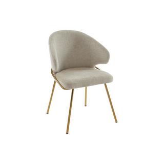 PASCAL MORABITO Lot de 2 chaises en tissu et métal doré - Beige - LUXIVA de Pascal Morabito  