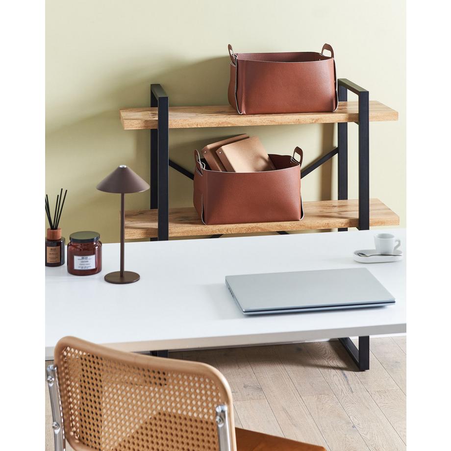 Beliani Korb, Büroaccessoires aus Kunstleder Rustikal NUZI  