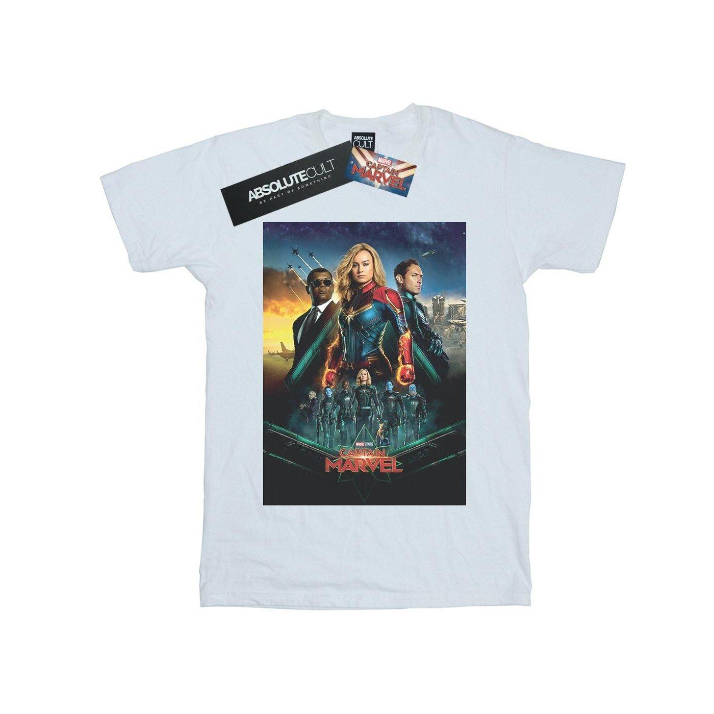 Image of Captain Movie Starforce Poster Tshirt Damen Weiss XL