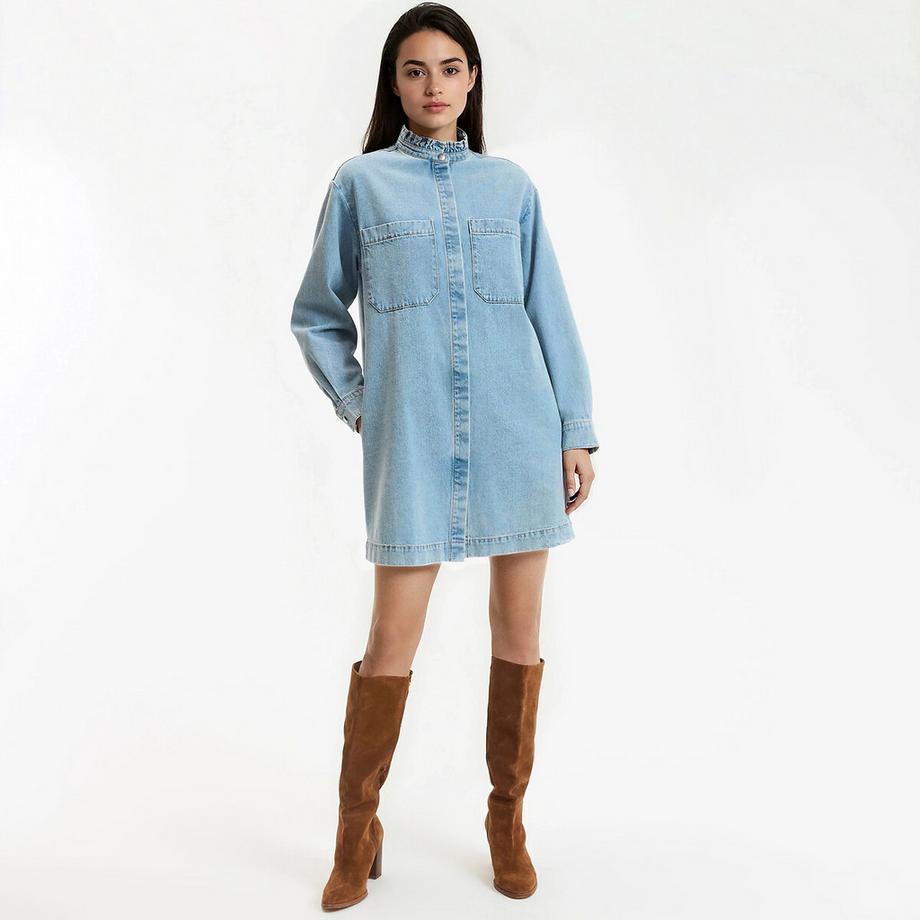 La Redoute Collections Mini abito in denim a maniche lunghe  