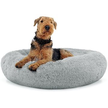 Universelles Plüschbett für Hunde und Katzen, 80 cm – hellgrau