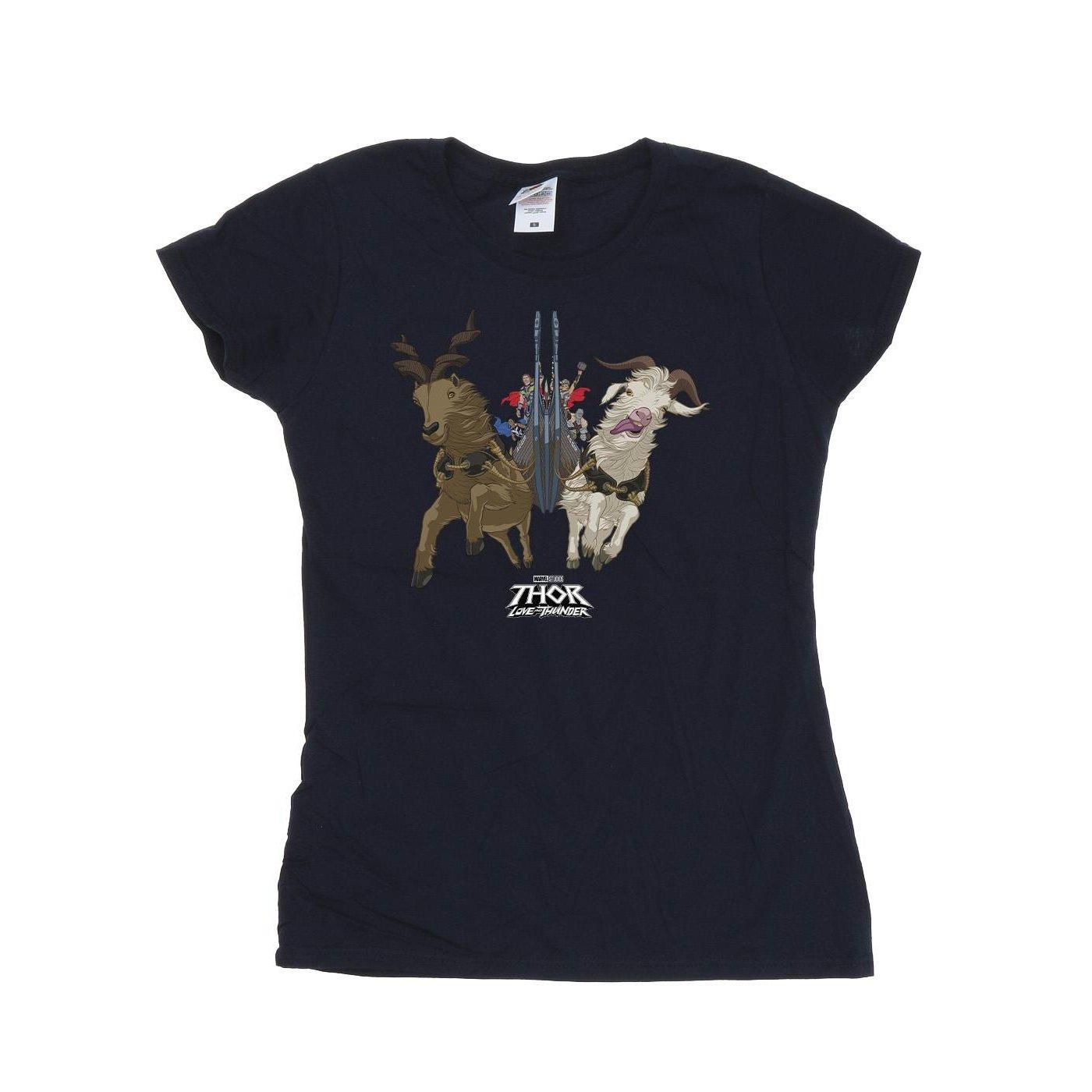 Image of Thor Love And Thunder Viking Ship Tshirt Damen Marine XXL