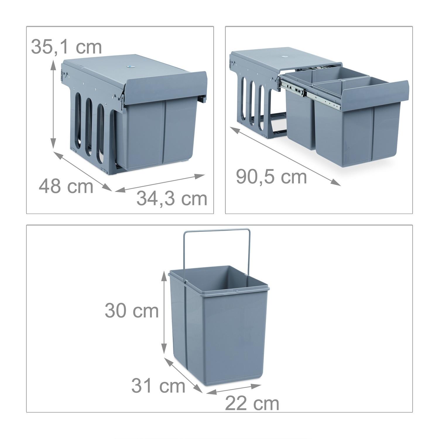 Northio Ausziehbare Abfalltrennung mit 2 Abfallbehältern  