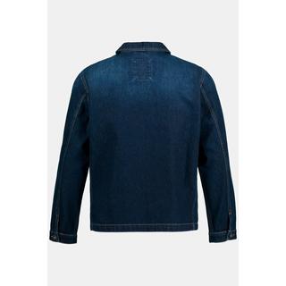 JP1880  Veste en jean, col chemise et fermeture à glissière 