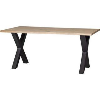 mutoni Table à manger Tablo chêne FSC avec bord d'arbre 160x90 pied Alkmaar  