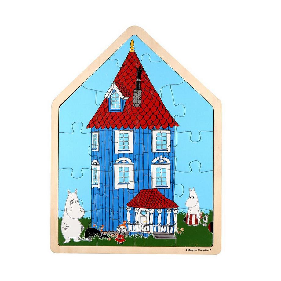 Mumin-Puzzlehaus mit Holzrahmen