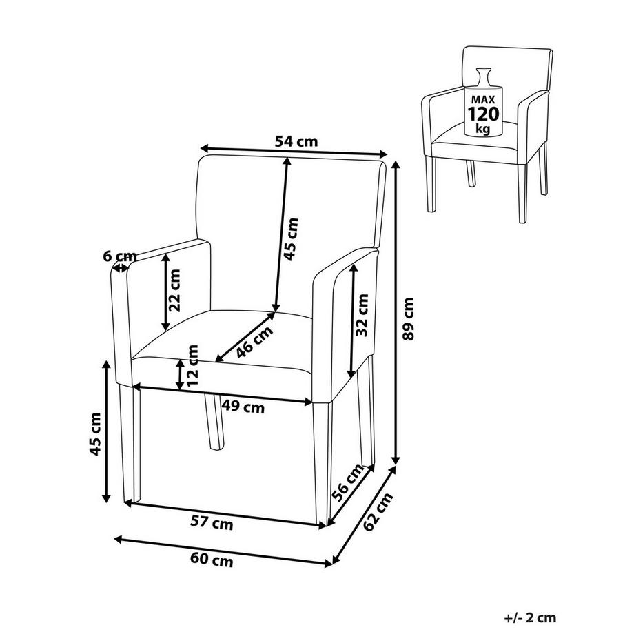 Beliani Sedia da pranzo en Tessuto Retrò ROCKEFELLER  