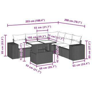 VidaXL Garten sofagarnitur poly-rattan  