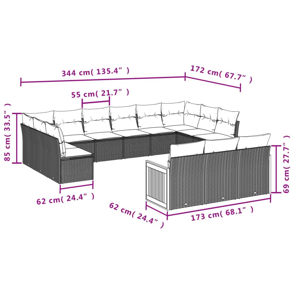 VidaXL Garten sofagarnitur poly-rattan  