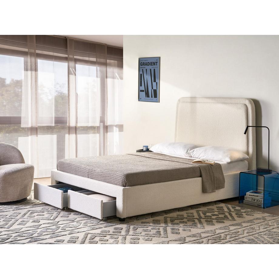 Beliani Letto con cassetti contenitori en Bouclé Scandinavo SARDENT  