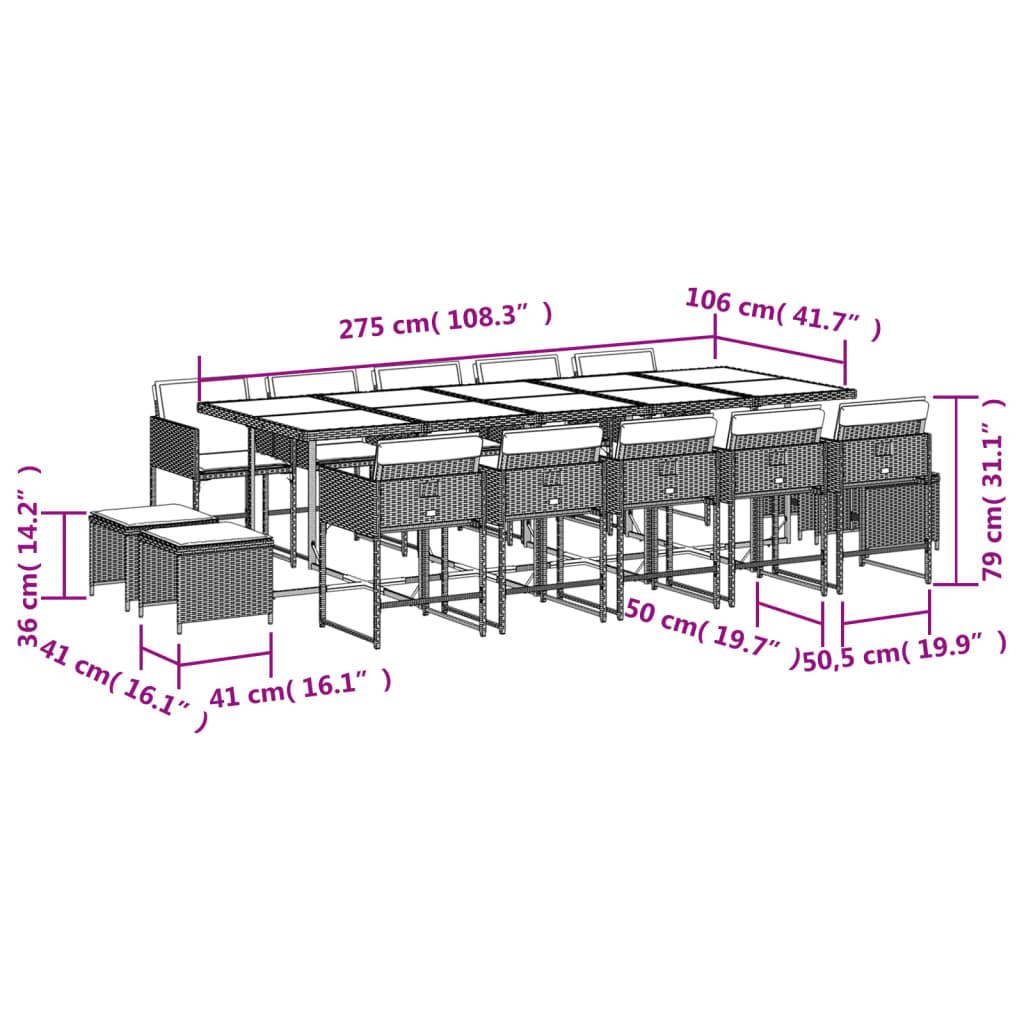 VidaXL set da pranzo da giardino Polirattan  