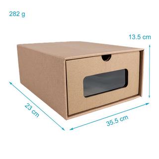 Intirilife Ensemble de 10 boîtes à chaussures en carton Brun avec fenêtre de visualisation  