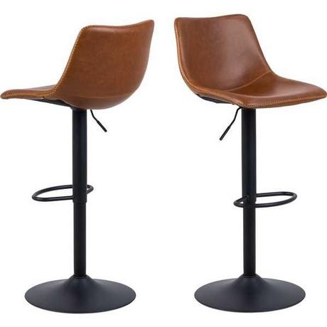 mutoni Tabouret de bar Barnstable cognac, noir (1 pièce)  