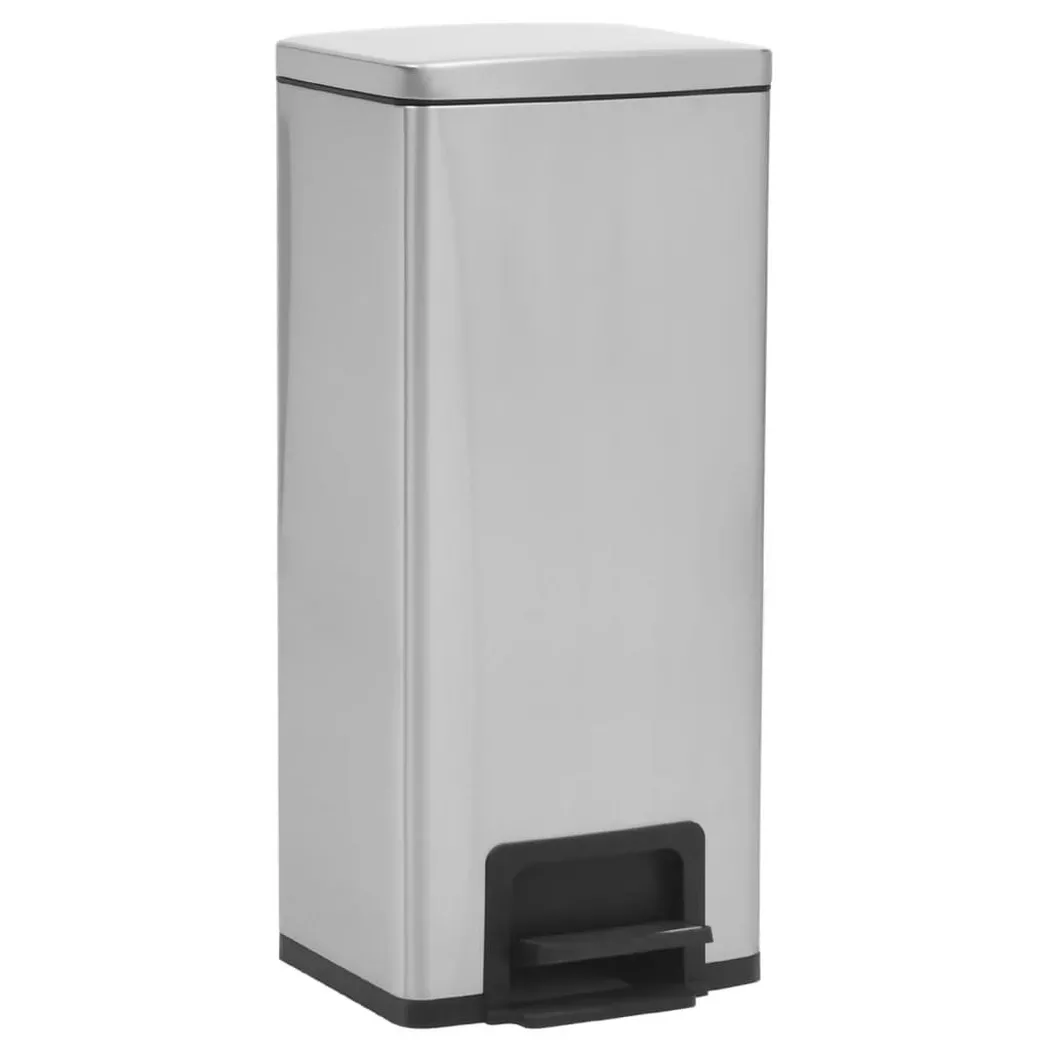 VidaXL - Mülleimer edelstahl, One Size, Silber