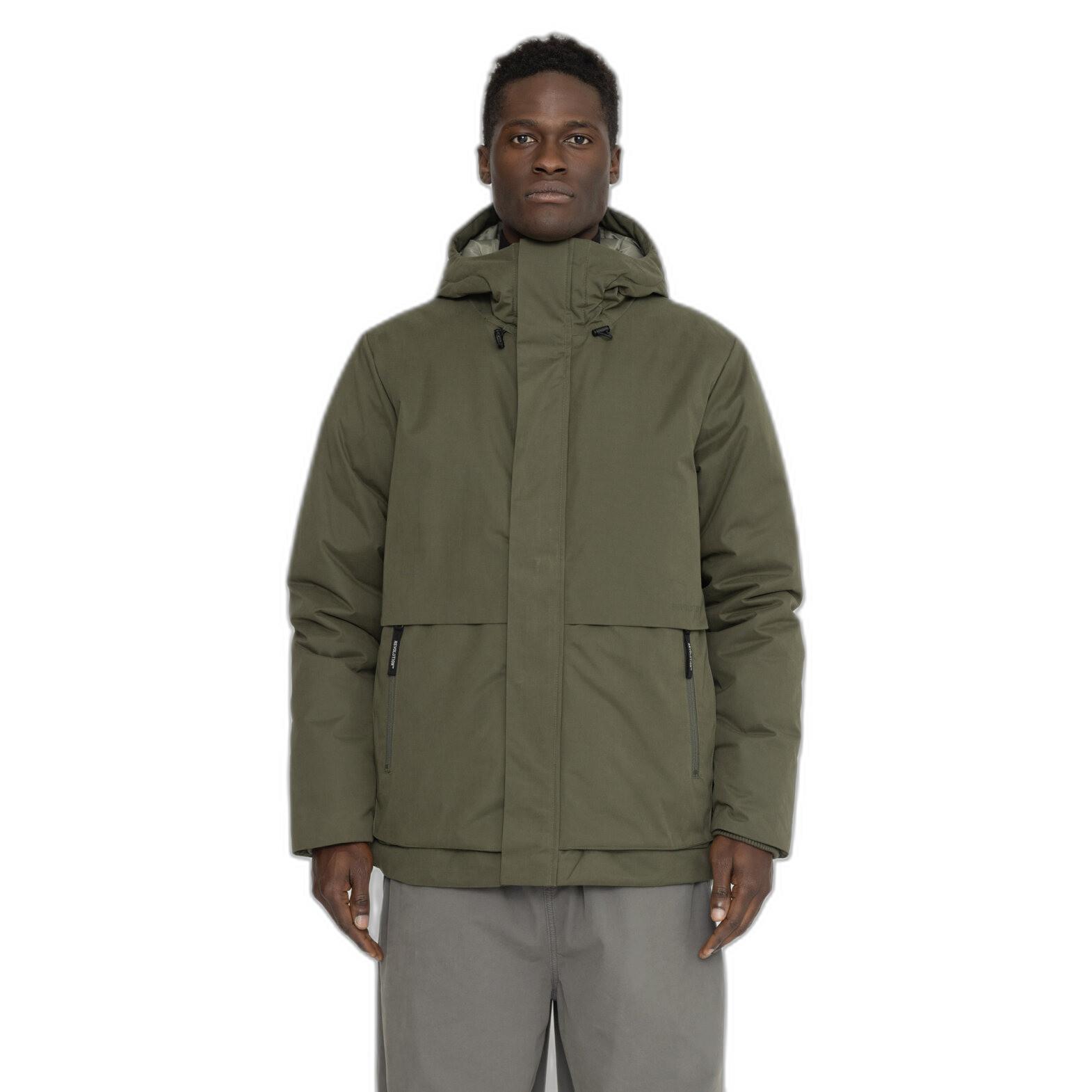 Revolution Kurze Regenjacke mit Kapuze und Reissverschlusstaschen  