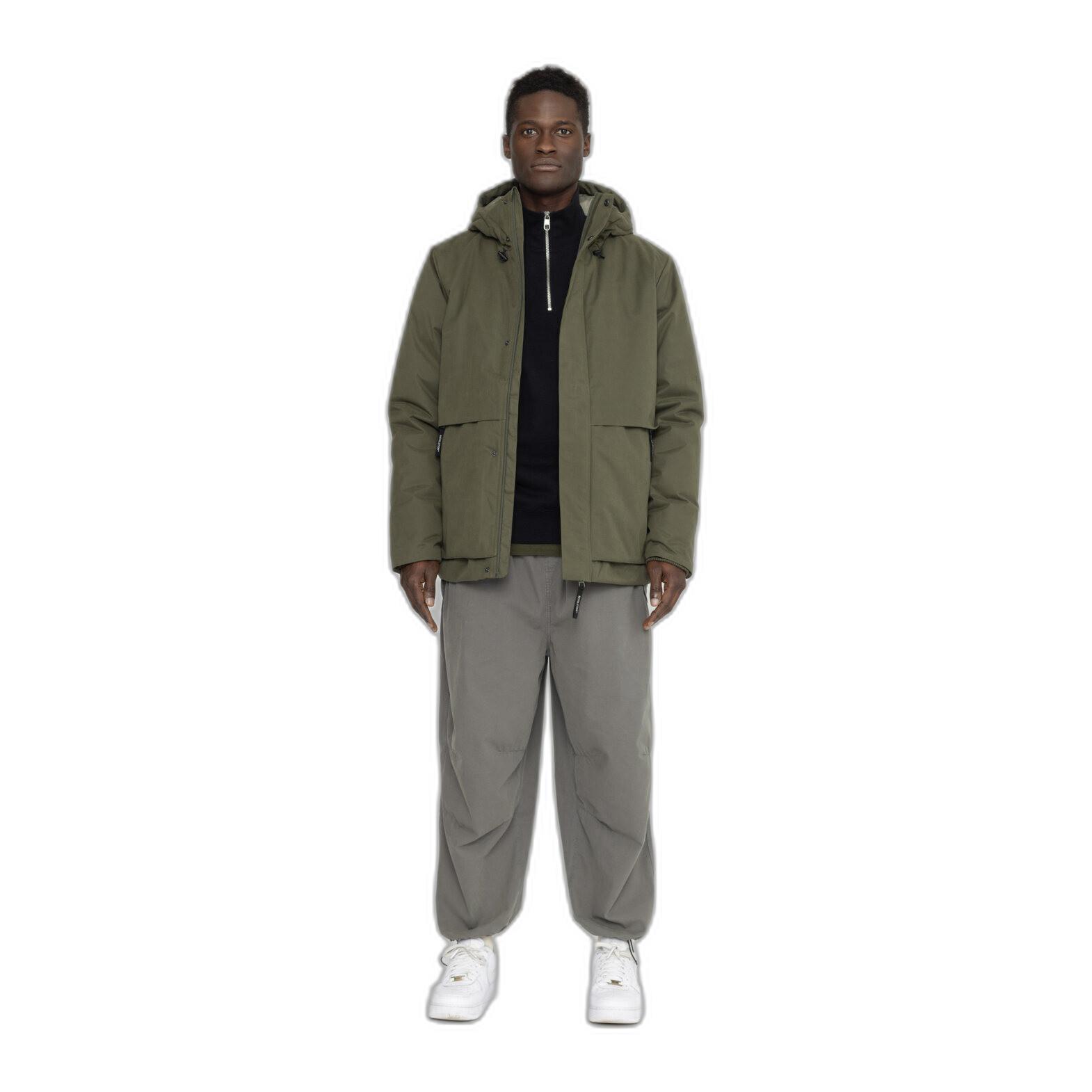 Revolution Kurze Regenjacke mit Kapuze und Reissverschlusstaschen  