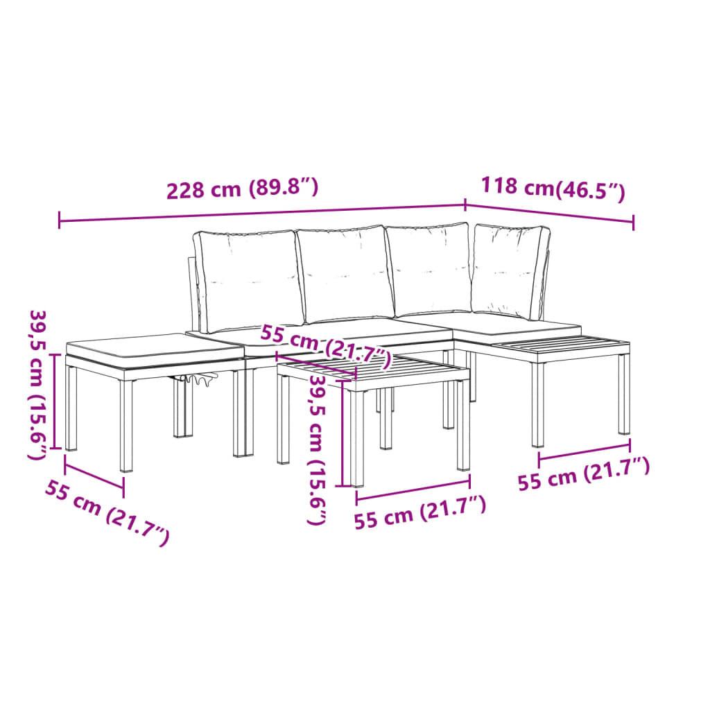 VidaXL Ensemble de banc acier  