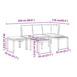 VidaXL Ensemble de banc acier  