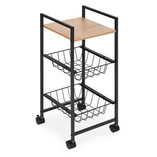 Northio Mobiletto portaoggetti mobile con 2 cestini e organizer per ripiani su ruote ModernHome  