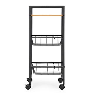 Northio Mobiletto portaoggetti mobile con 2 cestini e organizer per ripiani su ruote ModernHome  