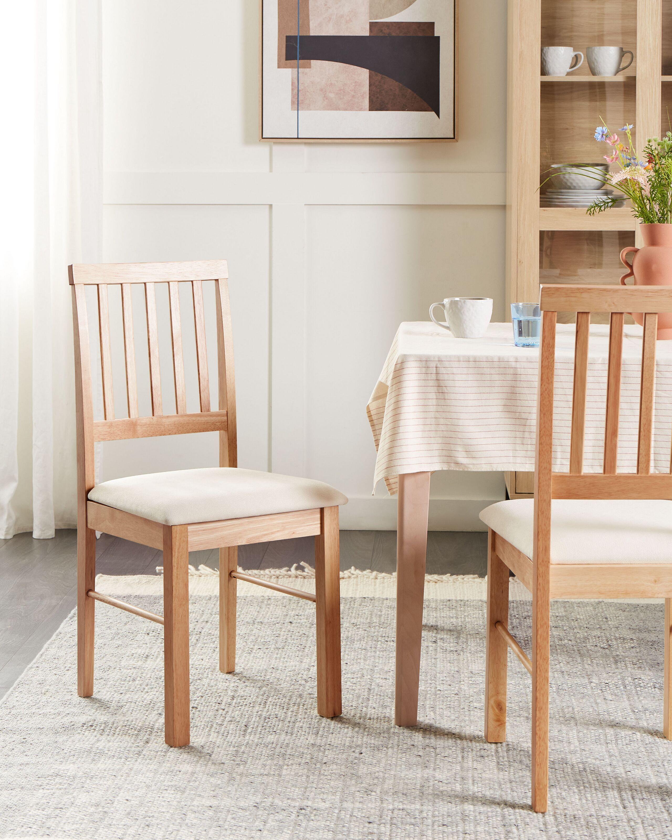 Beliani Lot de 2 chaises en Bois d'hévéa Traditionnel ORONO  