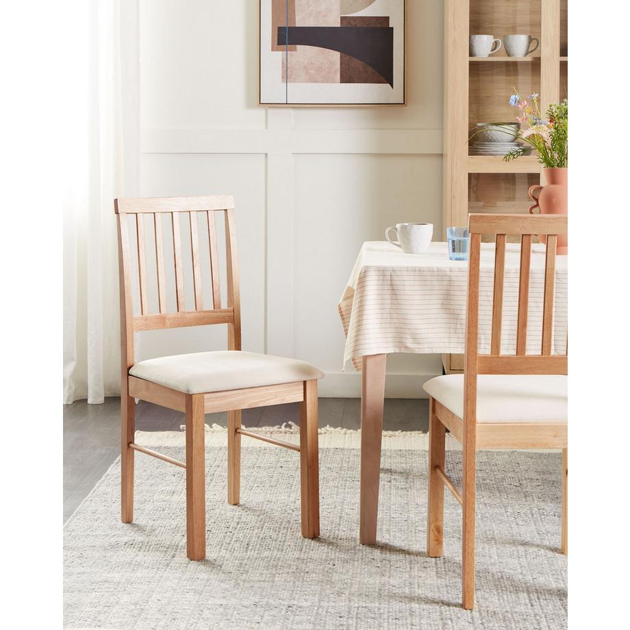 Beliani Lot de 2 chaises de salle à manger en Bois d'hévéa Rustique ORONO  