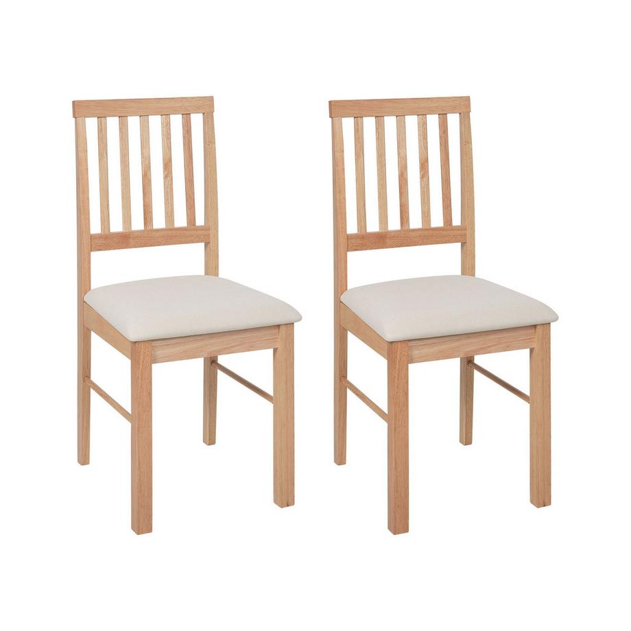 Lot de 2 chaises de salle à manger en Bois d'hévéa Rustique ORONO