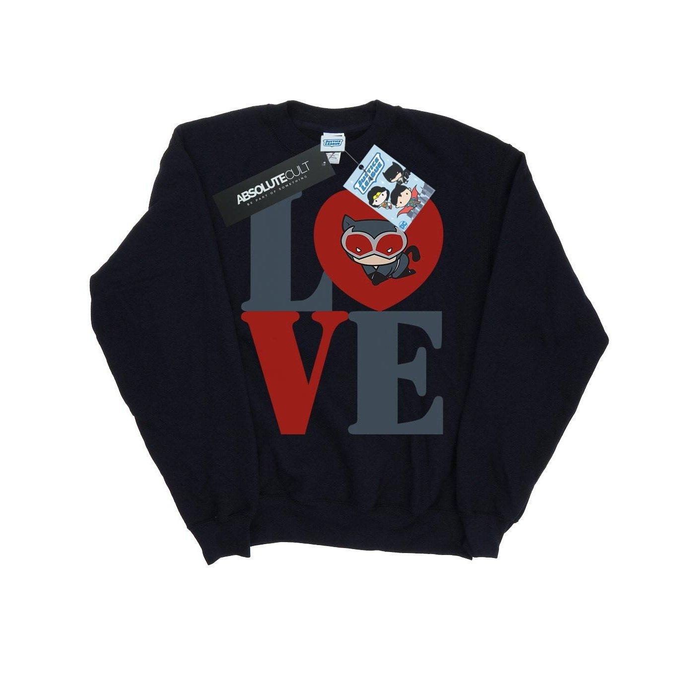 Image of Chibi Catwoman Love Sweatshirt Mädchen Marine 140/146