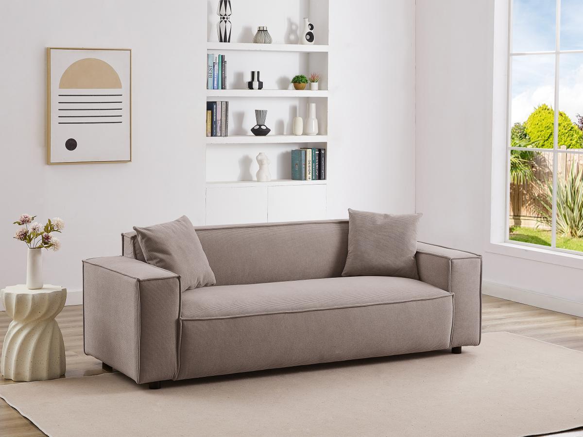 PASCAL MORABITO Sofa 3-Sitzer - Cord - Grau - BORORE  