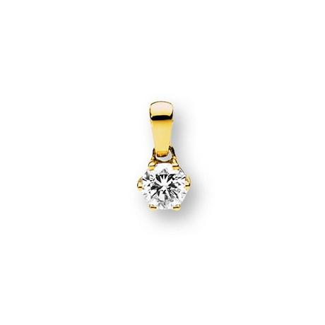 MUAU Schmuck  Anhänger 6-Griff-Fassung Diamant 0.10ct. Gelbgold 750 