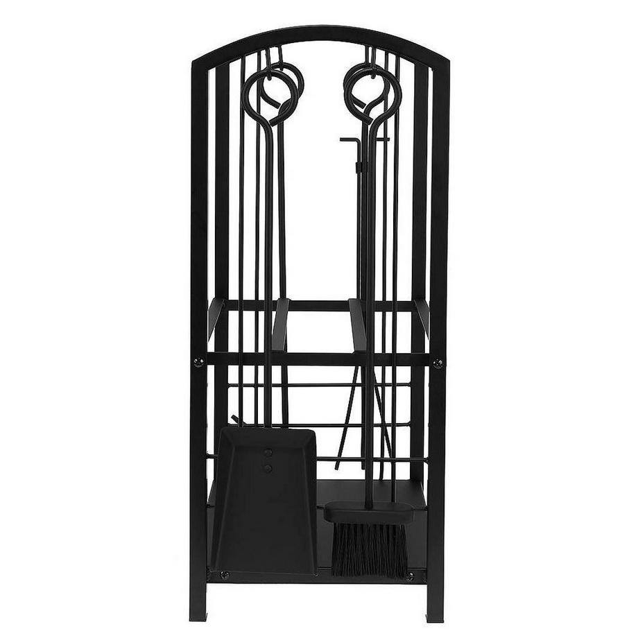 eStore Carrello per legna da ardere con 4 attrezzi  