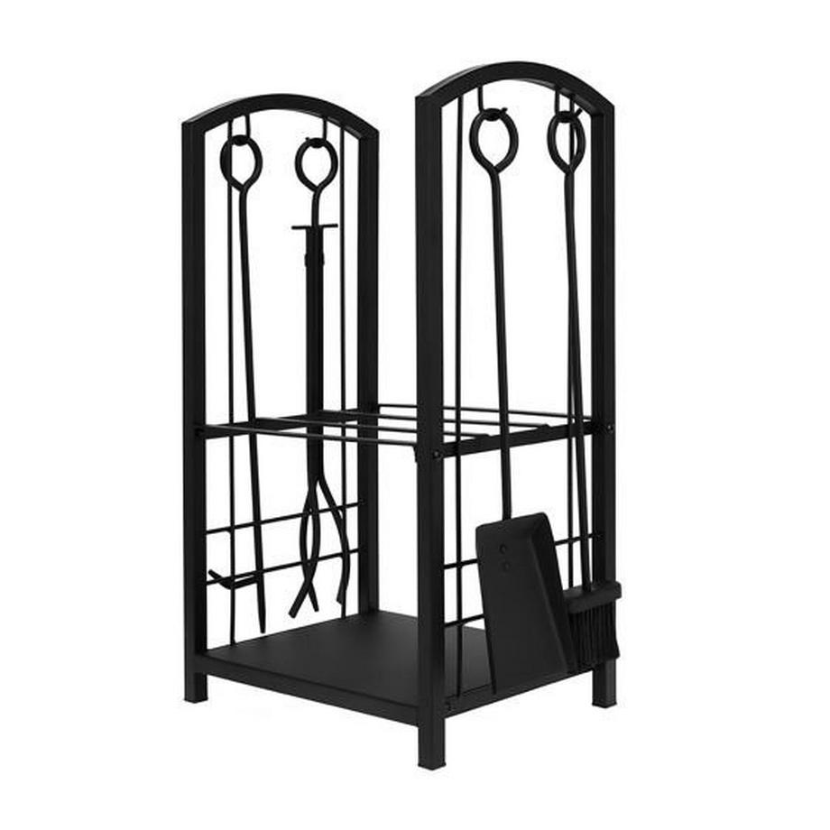 eStore Carrello per legna da ardere con 4 attrezzi  