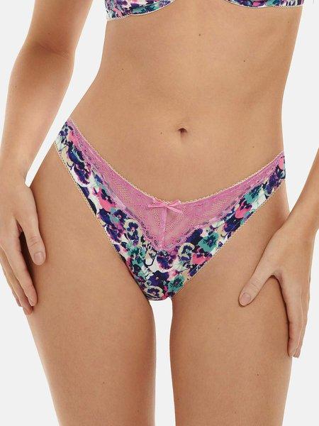 Image of Slip Mit Ausschnitt Kimberly Damen Violett Bedruckt 42