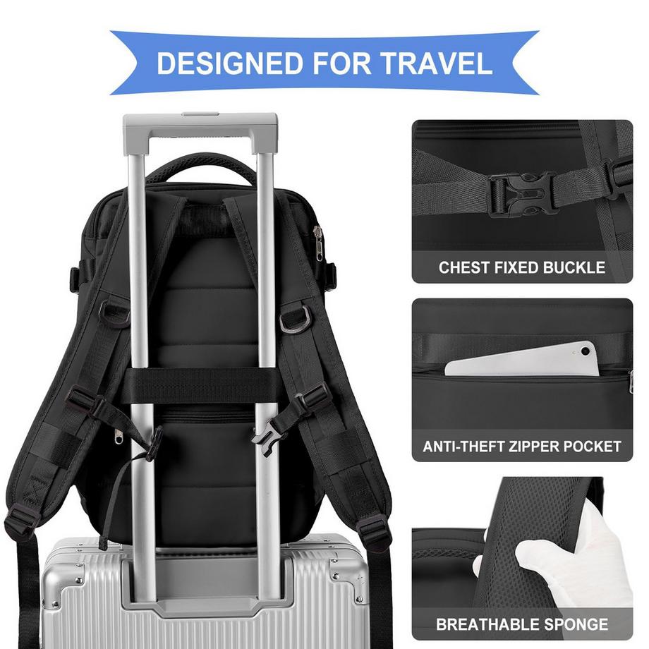 Only-bags.store Wasserdichter Laptop Reiserucksack für Flugzeug Handgepäck  