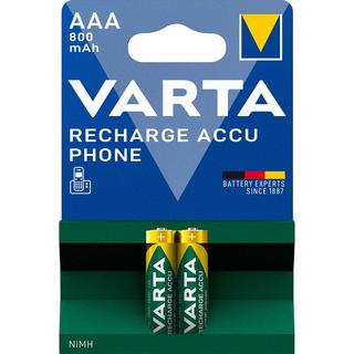 VARTA  Batteria ricaricabile Ni-MH AAA | 1,2 V DC | 750 mAh | precaricata | 2 schede di memoria 