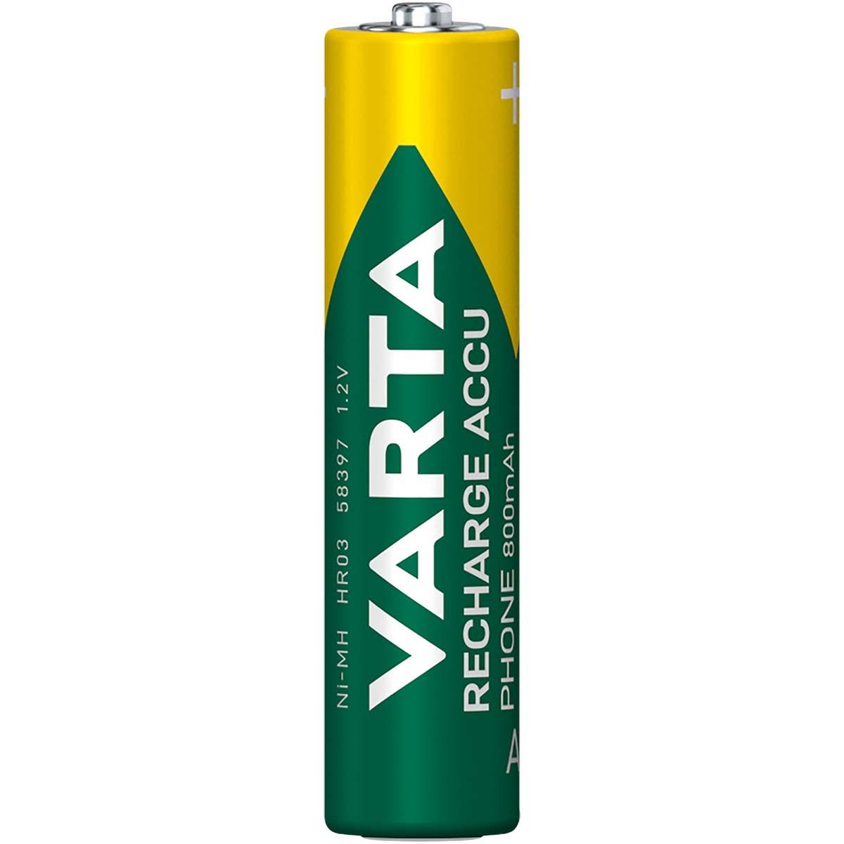 VARTA  Batteria ricaricabile Ni-MH AAA | 1,2 V DC | 750 mAh | precaricata | 2 schede di memoria 