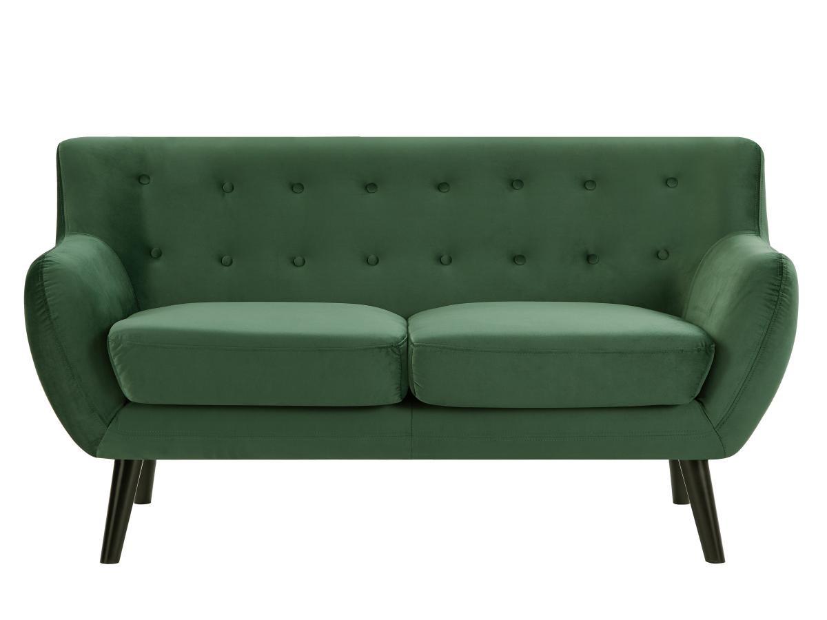 Vente-unique Sofa 2-Sitzer - Samt - Tannengrün - SERTI  