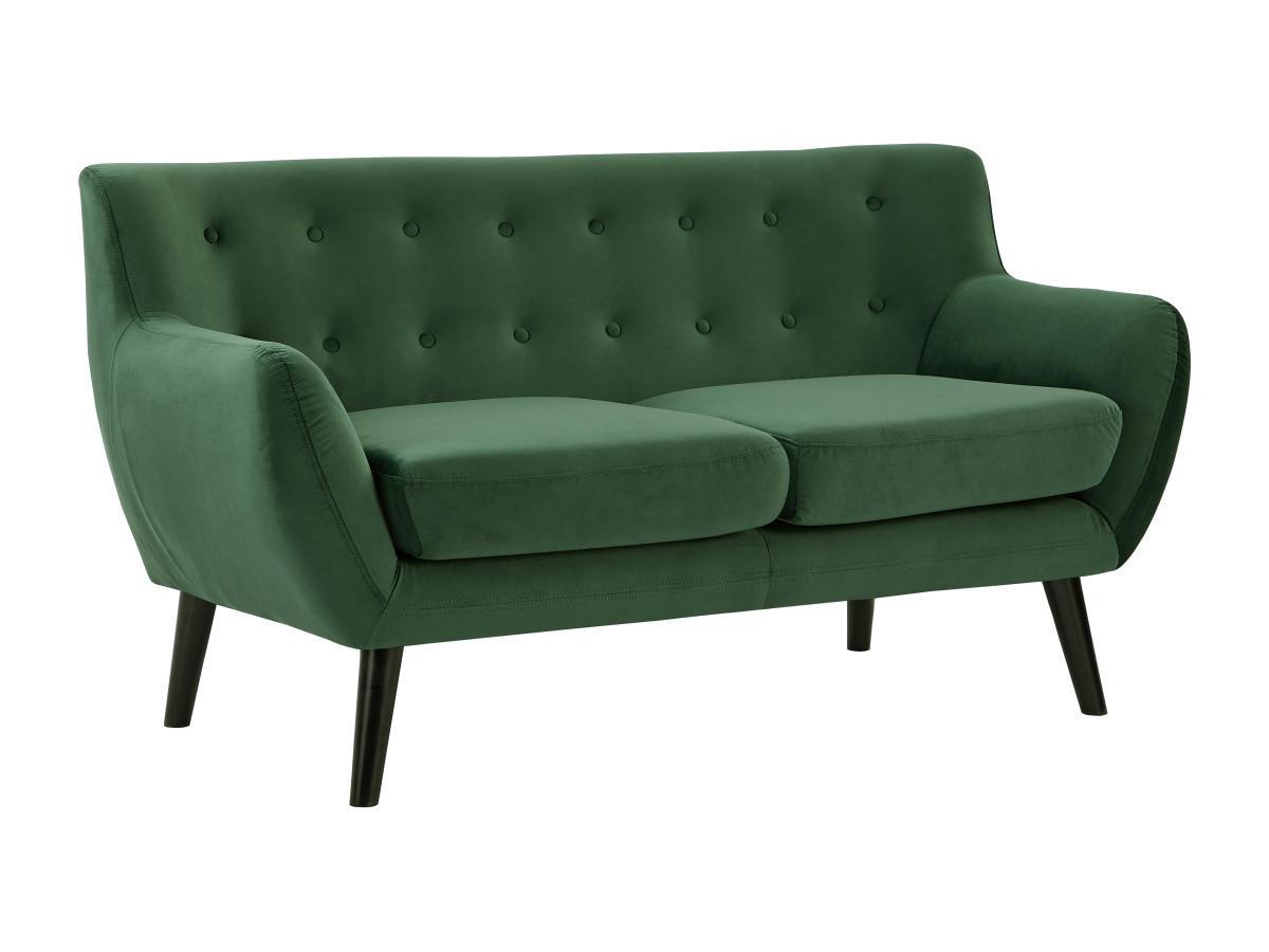 Vente-unique Sofa 2-Sitzer - Samt - Tannengrün - SERTI  