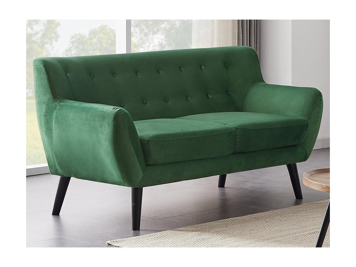 Vente-unique Sofa 2-Sitzer - Samt - Tannengrün - SERTI  