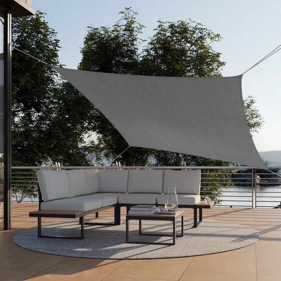 Tectake Voile d’ombrage SUNNY HDPE de 185 g/m² et protection UV à 87 %  
