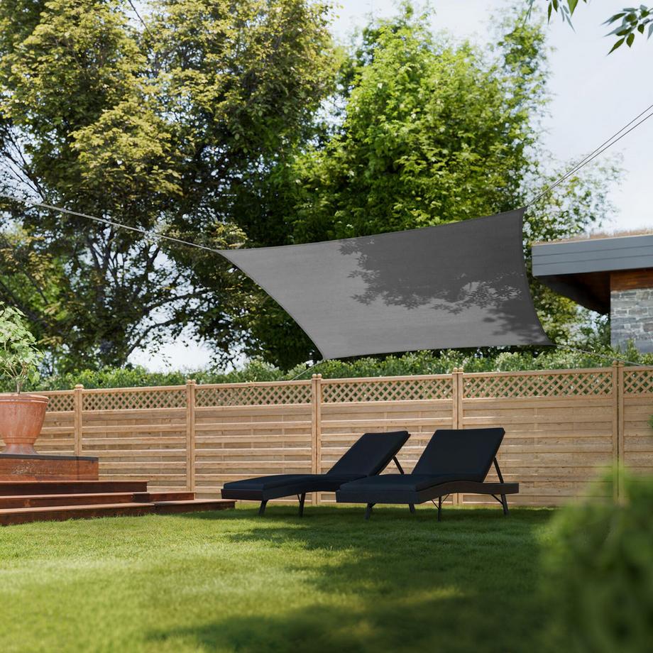 Tectake Voile d’ombrage SUNNY HDPE de 185 g/m² et protection UV à 87 %  