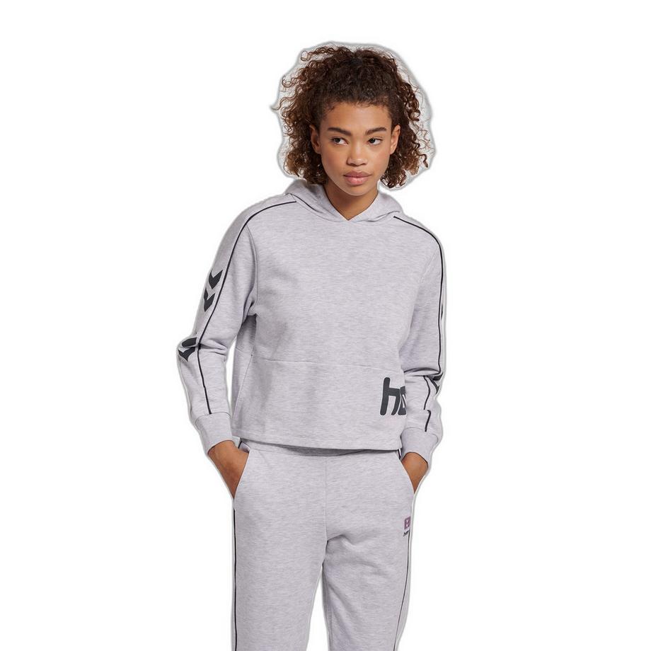 Hummel Felpa con cappuccio cropped con stampa grafica  