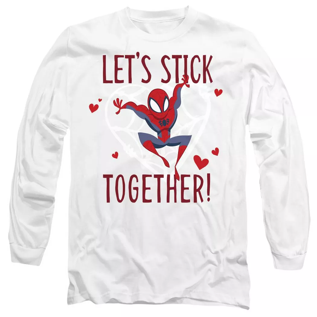 SPIDERMAN - Stick Together TShirt Valentinstag, für Damen, Weiss, Größe L