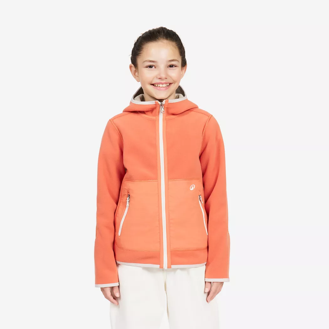 DECATHLON - Fleecejacke Segeln Kinder warm wendbar - 500 orange/beige, 10A
