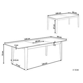 Beliani Table de salle à manger extensible en MDF Scandinave CROSBY  