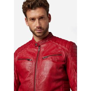 RICANO  Giacca in pelle da uomo Cooper - stile biker con collo alto 