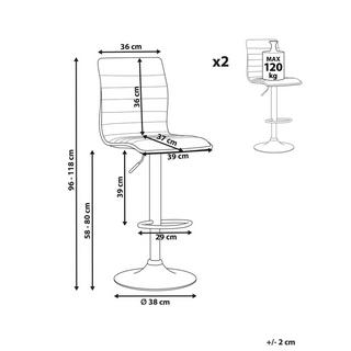 Beliani Set mit 2 Barhockern aus Polyester Modern LUCERNE  