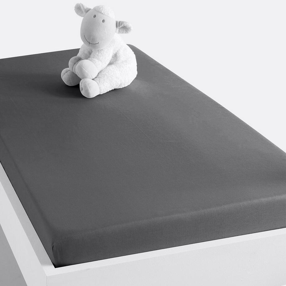 Drap housse enfant uni en polycoton